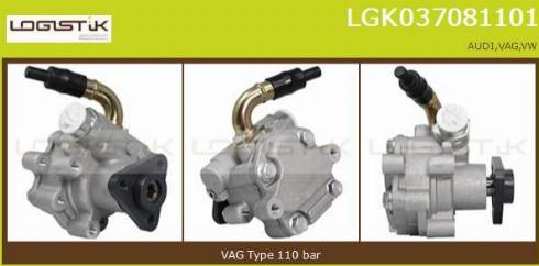 LGK LGK037081101 - Гидравлический насос, рулевое управление, ГУР autospares.lv