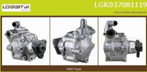 LGK LGK037081119 - Гидравлический насос, рулевое управление, ГУР autospares.lv