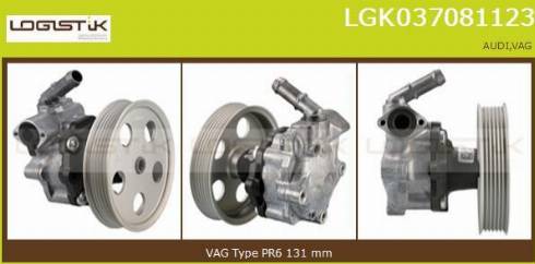 LGK LGK037081123 - Гидравлический насос, рулевое управление, ГУР autospares.lv