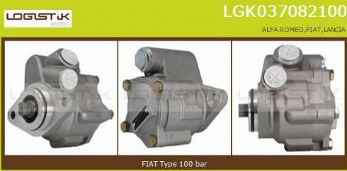 LGK LGK037082100 - Гидравлический насос, рулевое управление, ГУР autospares.lv