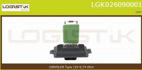 LGK LGK026090001 - Сопротивление, реле, вентилятор салона autospares.lv