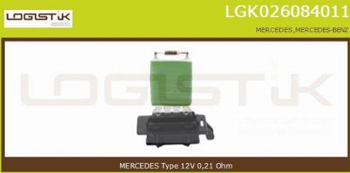 LGK LGK026084011 - Сопротивление, реле, вентилятор салона autospares.lv