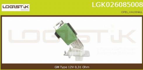 LGK LGK026085008 - Сопротивление, реле, вентилятор салона autospares.lv