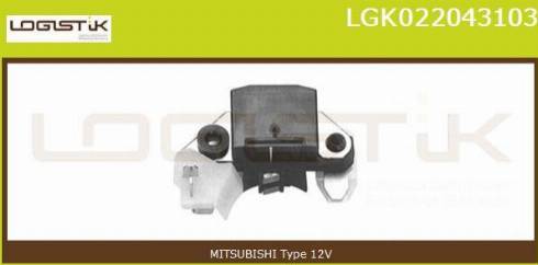 LGK LGK022043103 - Регулятор напряжения, генератор autospares.lv