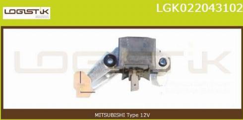 LGK LGK022043102 - Регулятор напряжения, генератор autospares.lv