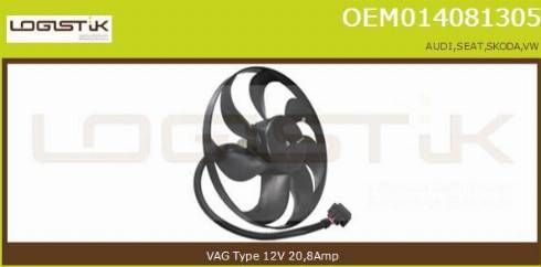 LGK OEM014081305 - Вентилятор, охлаждение двигателя autospares.lv