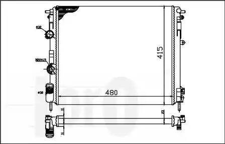 Loro 042-017-0006-B - Радиатор, охлаждение двигателя autospares.lv