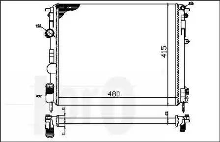 Loro 042-017-0010 - Радиатор, охлаждение двигателя autospares.lv