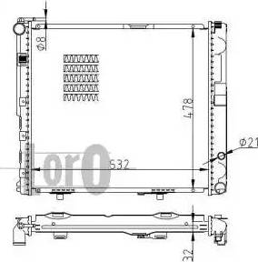 Loro 054-017-0046-B - Радиатор, охлаждение двигателя autospares.lv