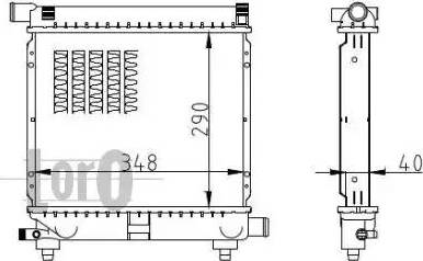 Loro 054-017-0040-B - Радиатор, охлаждение двигателя autospares.lv