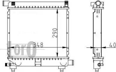 Loro 054-017-0040 - Радиатор, охлаждение двигателя autospares.lv