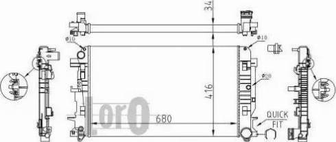 Loro 054-017-0035 - Радиатор, охлаждение двигателя autospares.lv