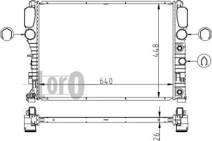 Loro 054-017-0033 - Радиатор, охлаждение двигателя autospares.lv