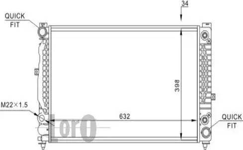 Loro 053-017-0052 - Радиатор, охлаждение двигателя autospares.lv