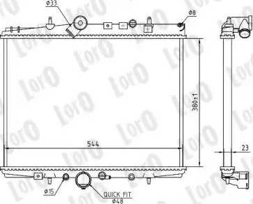 Loro 009-017-0059 - Радиатор, охлаждение двигателя autospares.lv