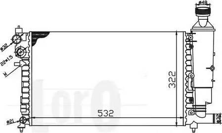 Loro 009-017-0021 - Радиатор, охлаждение двигателя autospares.lv