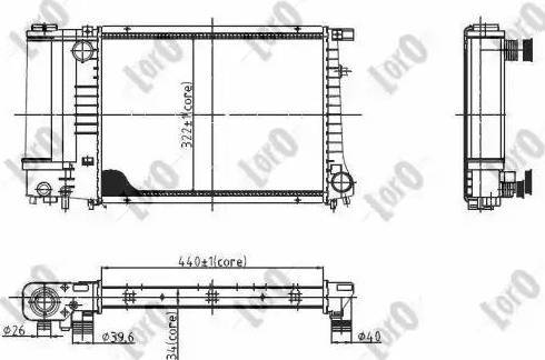 Loro 004-017-0004 - Радиатор, охлаждение двигателя autospares.lv