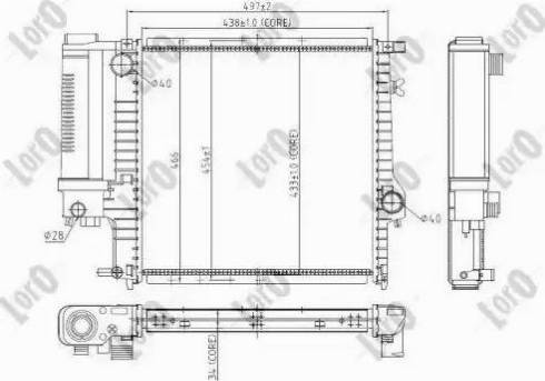 Loro 004-017-0016 - Радиатор, охлаждение двигателя autospares.lv