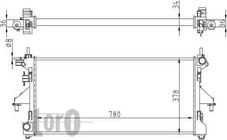 Loro 016-017-0060 - Радиатор, охлаждение двигателя autospares.lv