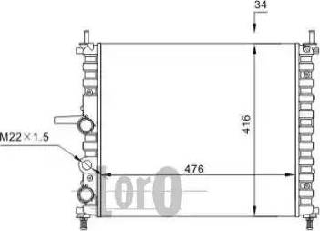 Loro 016-017-0027 - Радиатор, охлаждение двигателя autospares.lv