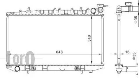 Loro 035-017-0019 - Радиатор, охлаждение двигателя autospares.lv