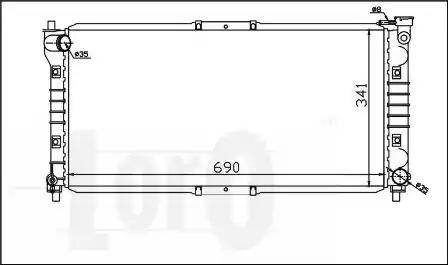 Loro 030-017-0011 - Радиатор, охлаждение двигателя autospares.lv