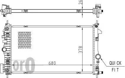 Loro 037-017-0090-B - Радиатор, охлаждение двигателя autospares.lv