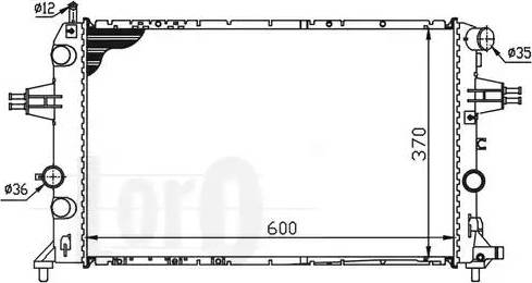 Loro 037-017-0049 - Радиатор, охлаждение двигателя autospares.lv