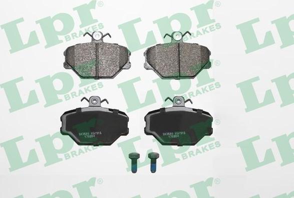 LPR 05P916 - Тормозные колодки, дисковые, комплект autospares.lv