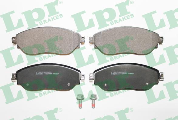 LPR 05P1901 - Тормозные колодки, дисковые, комплект autospares.lv