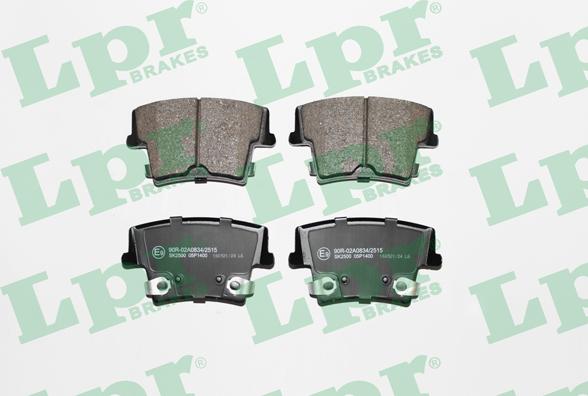 LPR 05P1400 - Тормозные колодки, дисковые, комплект autospares.lv