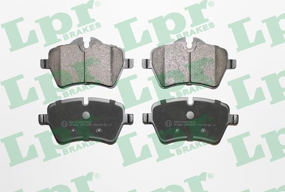 LPR 05P1485 - Тормозные колодки, дисковые, комплект autospares.lv