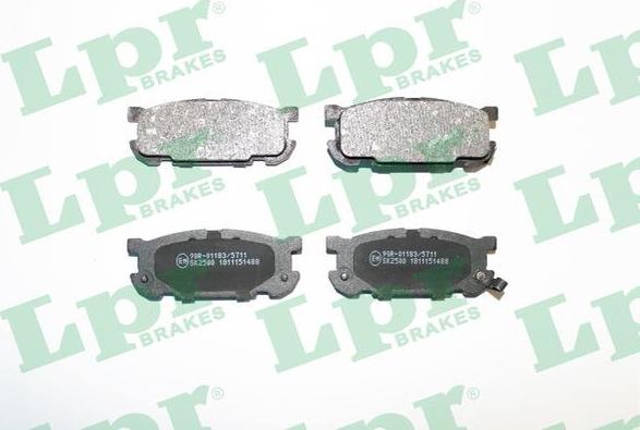 LPR 05P1488 - Тормозные колодки, дисковые, комплект autospares.lv