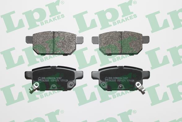 LPR 05P1571 - Тормозные колодки, дисковые, комплект autospares.lv