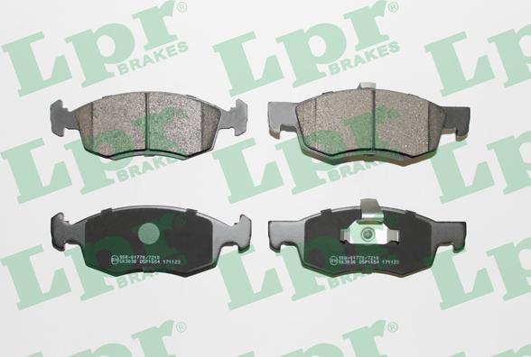 LPR 05P1654 - Тормозные колодки, дисковые, комплект autospares.lv