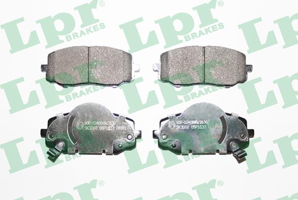 LPR 05P1633 - Тормозные колодки, дисковые, комплект autospares.lv
