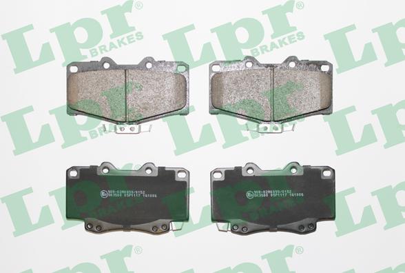 LPR 05P1117 - Тормозные колодки, дисковые, комплект autospares.lv