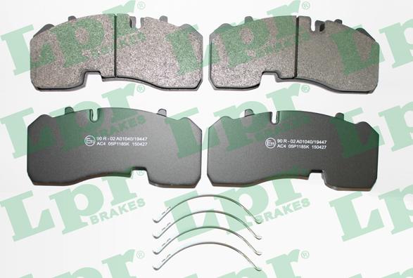 LPR 05P1185 - Тормозные колодки, дисковые, комплект autospares.lv