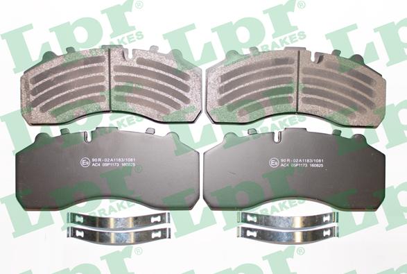 LPR 05P1173 - Тормозные колодки, дисковые, комплект autospares.lv