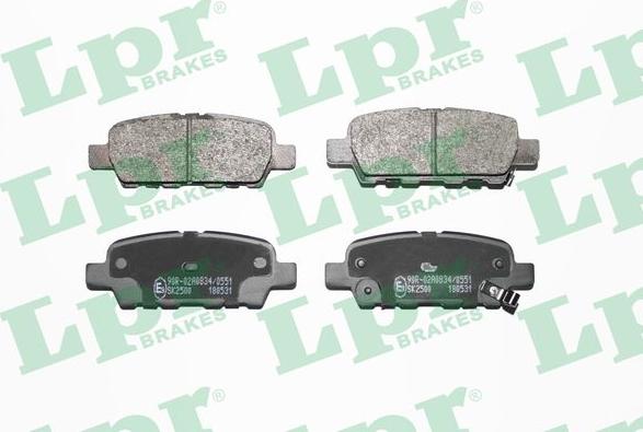 LPR 05P1862 - Тормозные колодки, дисковые, комплект autospares.lv