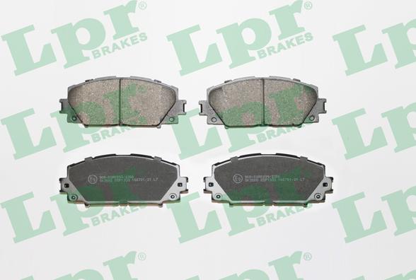 LPR 05P1333 - Тормозные колодки, дисковые, комплект autospares.lv