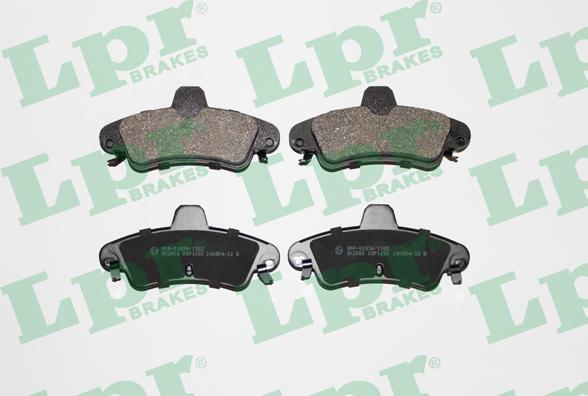 LPR 05P1292 - Тормозные колодки, дисковые, комплект autospares.lv