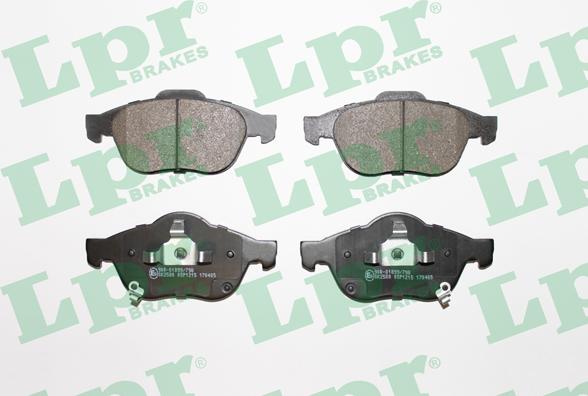 LPR 05P1215 - Тормозные колодки, дисковые, комплект autospares.lv