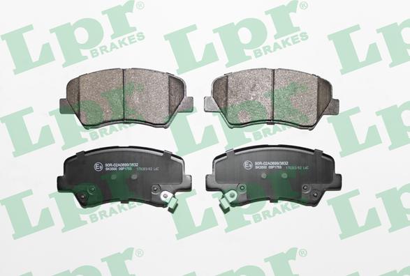 LPR 05P1753 - Тормозные колодки, дисковые, комплект autospares.lv