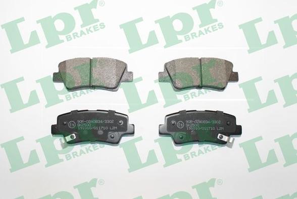 LPR 05P1710 - Тормозные колодки, дисковые, комплект autospares.lv