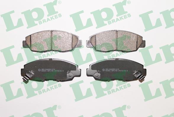 LPR 05P1728 - Тормозные колодки, дисковые, комплект autospares.lv