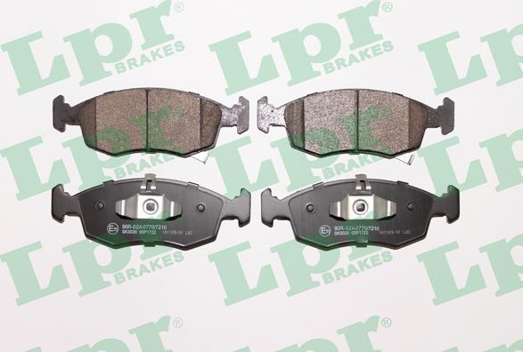 LPR 05P1722 - Тормозные колодки, дисковые, комплект autospares.lv