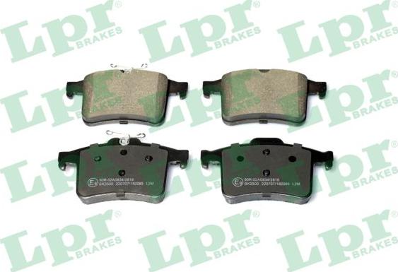 LPR 05P2085 - Тормозные колодки, дисковые, комплект autospares.lv