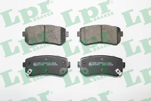 LPR 05P2103 - Тормозные колодки, дисковые, комплект autospares.lv