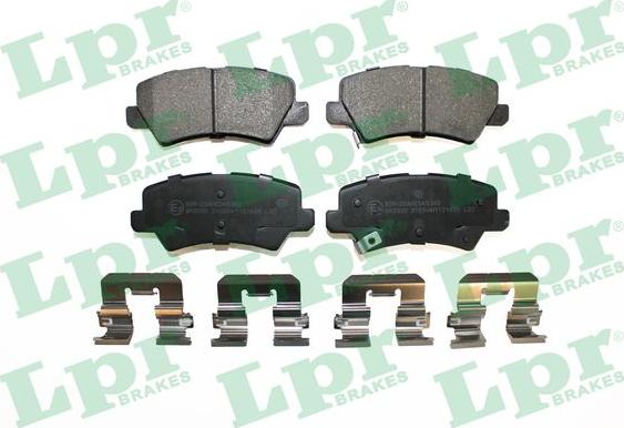 LPR 05P2182K - Тормозные колодки, дисковые, комплект autospares.lv